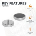 80mm dia x 18mm thick Ferrite Pot Magnet with M10 External Thread - 57kg Pull