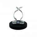 43mm dia x 6mm high Rubber Coated Cable Holding Magnet With 25.4mm Terry Spring Clip - 8kg Pull