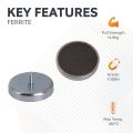 40mm dia x 8mm thick Ferrite Pot Magnet with M5 External Thread - 14.9kg Pull