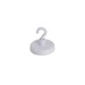 32mm dia Ferrite White Painted Clamping Magnet with M4 Hook - 7.3kg Pull