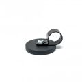 43mm dia x 6mm high Rubber Coated Cable Holding Magnet With 19mm Cable Clip - 8kg Pull