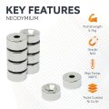 15mm dia x 7.5mm thick x 4.2mm c/sink Neodymium Magnet - 5.7kg Pull