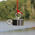116mm dia x 32mm N42 Neodymium Pot Magnet with 1x M12 and 1x M10 Eyebolt  + 10 metre Rope - 400kg Pull