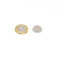 16mm dia x 2mm thick Nickel Plated Mild Steel Disc with 3M™ Self-Adhesive