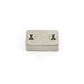 30 x 21 x 8mm with (2x) 4.2mm c/sunk holes N42 Neodymium Magnet - 17.1kg Pull