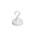 25mm dia Ferrite White Painted Clamping Magnet with M4 Hook - 4kg Pull