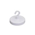 40mm dia Ferrite White Painted Clamping Magnet with M6 Hook - 10.2kg Pull