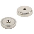 48mm dia x 11.5mm thick x 8.5mm c/sink N42 Neodymium Pot Magnet - 90kg Pull