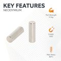 8mm dia x 25mm long N42 Neodymium Magnet - 3.1kg Pull