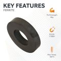 50mm O.D x 25mm I.D x 10mm thick Y30BH Ferrite Ring Magnet - 4kg Pull