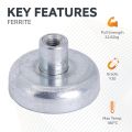 25mm dia x 7mm thick Ferrite Pot Magnet with M4 Internal Thread - 1kg Pull