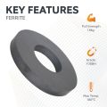 190mm O.D x 85mm I.D x 23mm thick Y30BH Ferrite Ring Magnet 16kg Pull