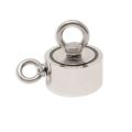 75mm dia x 25mm N42 Neodymium Pot Magnet with 2x M10 Eyebolts - 200kg Pull