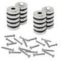 20mm dia x 5mm thick North & South Neodymium Countersunk Magnets & Screws Pack