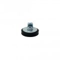 31mm dia x 6mm high Rubber Coated Magnet With 26mm Picture Hook - 5.7kg Pull