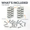15mm dia x 7.5mm thick North & South Neodymium Countersunk Magnets & Screws Pack