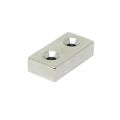40 x 20 x 10mm thick x 5.5mm c/s N42 Neodymium Magnet - 24.4kg Pull