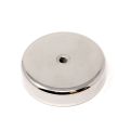 75mm dia x 18mm thick N42 Neodymium Pot Magnet with M8 Internal Thread - 200kg Pull