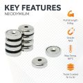 16mm dia x 5mm thick x 3mm c/sink N42 Neodymium Pot Magnet - 9.6kg Pull