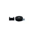 22mm dia x 6mm high Rubber Coated Cable Holding Magnet With 4mm Hole Cable Tie Clip - 4.3kg Pull