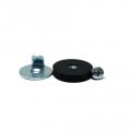 31mm dia x 6mm high Rubber Coated Magnet With 26mm Picture Hook - 5.7kg Pull
