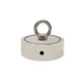 116mm dia x 32mm N42 Neodymium Pot Magnet with 1x M12 and 1x M10 Eyebolt  + 10 metre Rope - 400kg Pull