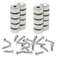 15mm dia x 7.5mm thick North & South Neodymium Countersunk Magnets & Screws Pack
