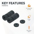 12mm O.D. x 3mm I.D. x 3.3mm thick Y10 Ferrite Magnets - 0.1kg Pull