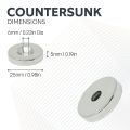 25mm dia x 5mm thick x 6mm c/sink Neodymium Magnet - 11.2kg Pull