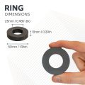 50mm O.D x 25mm I.D x 10mm thick Y30BH Ferrite Ring Magnet - 4kg Pull