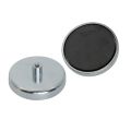 57mm dia x 10mm thick Ferrite Pot Magnet with M5 Internal Thread - 23.7kg Pull