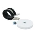 43mm dia x 6mm high Rubber Coated Cable Holding Magnet With 22mm Rubber Clamp - 8kg Pull