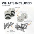20mm dia Countersunk Magnets, Steel Discs & Screws Pack