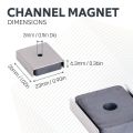 26 x 23 x 6.3mm thick (x 3mm hole) Ferrite Channel Magnet - 6.1kg Pull