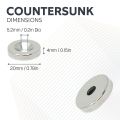 20mm dia x 4mm thick North & South Neodymium Countersunk Magnets & Screws Pack