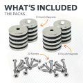 20mm dia x 3mm thick North & South Neodymium Countersunk Magnets & Screws Pack