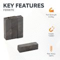 7 x 7 x 25mm thick Y30BH Ferrite Magnet - 0.23kg Pull