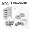 25mm dia Neodymium Pot Magnets, Steel Discs & Screws Pack