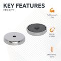 40mm dia x 8mm thick x 5mm c/sink Ferrite Y30BH Pot Magnet - 15kg Pull