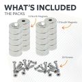 10mm dia x 5mm thick North & South Neodymium Countersunk Magnets & Screws Pack