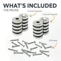 20mm dia x 5mm thick North & South Neodymium Countersunk Magnets & Screws Pack