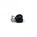 22mm dia x 6mm high Rubber Coated Cable Holding Magnet With 8mm Rubber Clamp - 4.3kg Pull