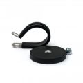 43mm dia x 6mm high Rubber Coated Cable Holding Magnet With 25mm Rubber Clamp - 8kg Pull