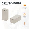 10 x 8 x 21mm thick N42 Neodymium Magnet - 4.5kg Pull