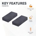 50 x 25 x 10mm thick Y30BH Ferrite Magnet - 3kg Pull