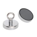 80mm dia x 70mm tall Ferrite Recovery Magnet with M10 Eyebolt - 60kg Pull