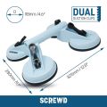 SCREWD 118mm diameter (325mm x 280mm) Quad Suction Lifter - 120kg Pull
