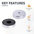 100mm dia x 22mm thick x 11mm hole Ferrite Pot Magnet  - 68kg Pull