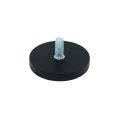 43mm dia x 6mm thick Rubber Coated POS Magnet c/w M6 x 15mm External Thread - 8kg Pull