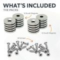 15mm dia x 2mm thick North & South Neodymium Countersunk Magnets & Screws Pack